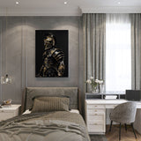 canvas schilderij black gold gladiator slaapkamer
