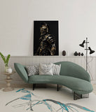 canvas schilderij black gold gladiator wachtruimte