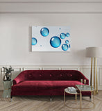 canvas schilderij blue bubbles kamer