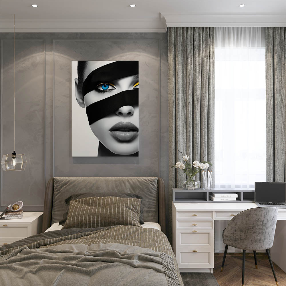canvas schilderij blue gaze slaapkamer