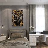canvas schilderij brullende leeuw slaapkamer