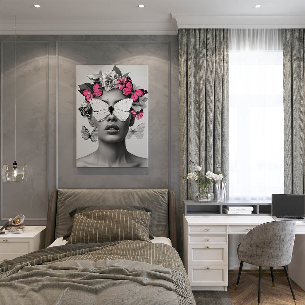 canvas schilderij butterfly queen slaapkamer