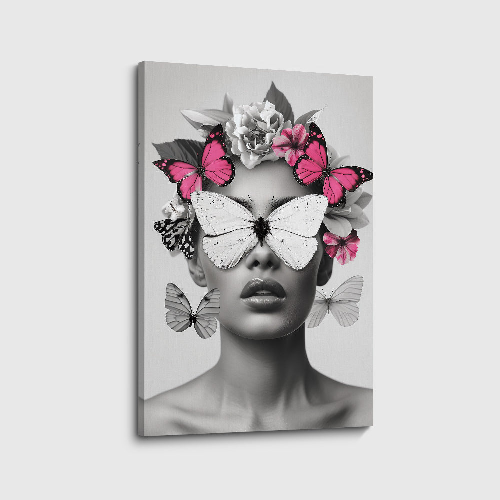 canvas schilderij butterfly queen voorkant