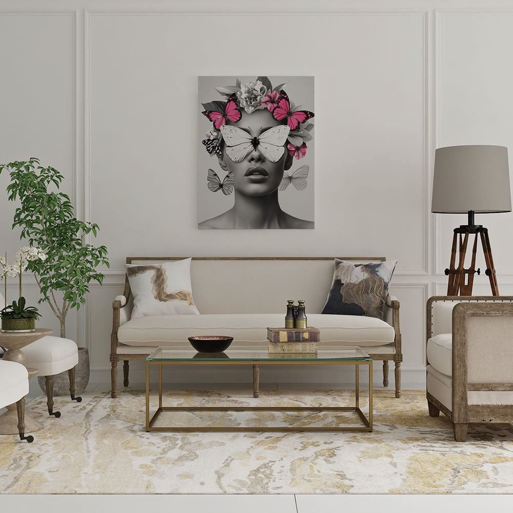 canvas schilderij butterfly queen wachtruimte 2