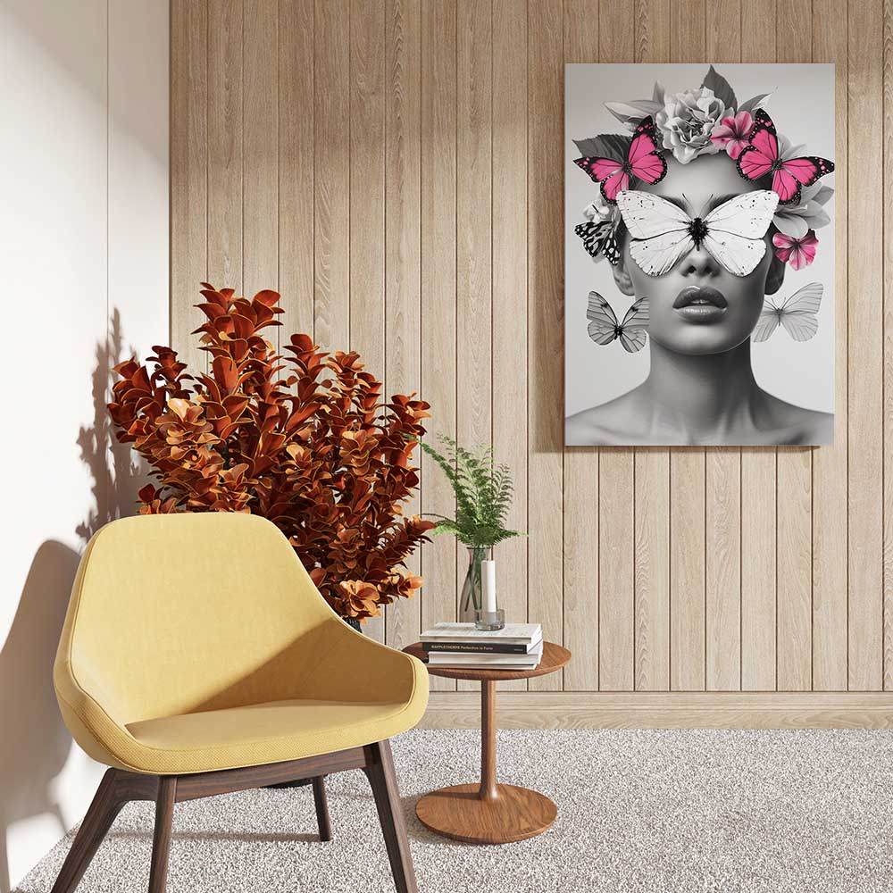 canvas schilderij butterfly queen zijkant