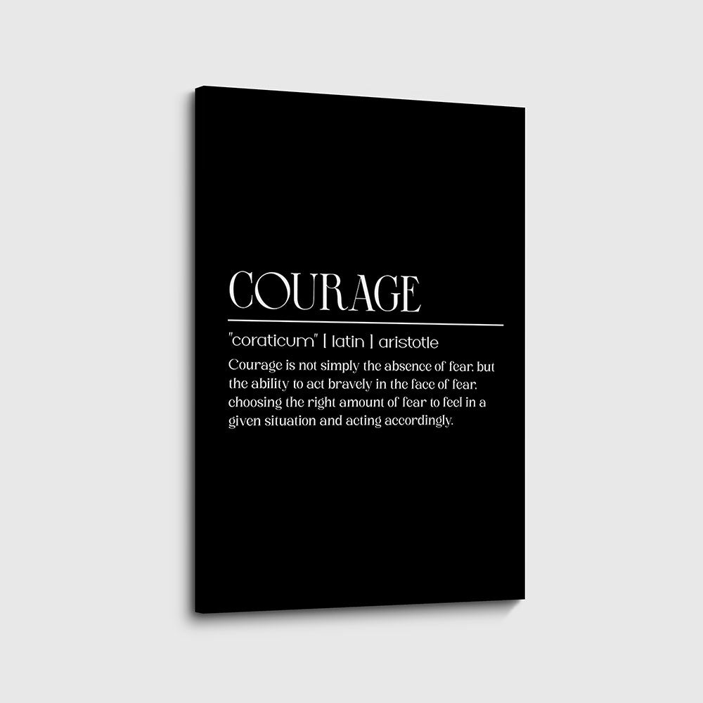 canvas schilderij courage zwart wit