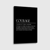 canvas schilderij courage zwart wit