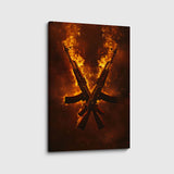canvas schilderij crossed ak 47