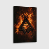 canvas schilderij crossed handguns