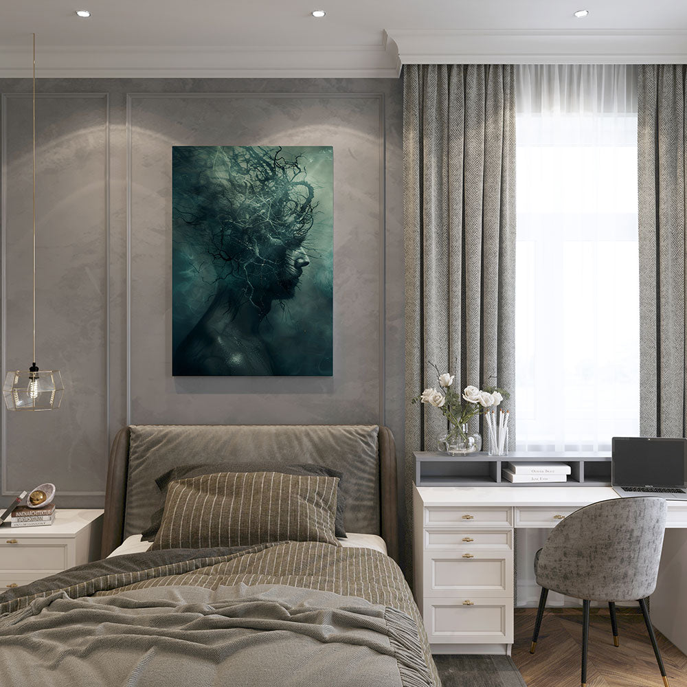 canvas schilderij dark psychology slaapkamer