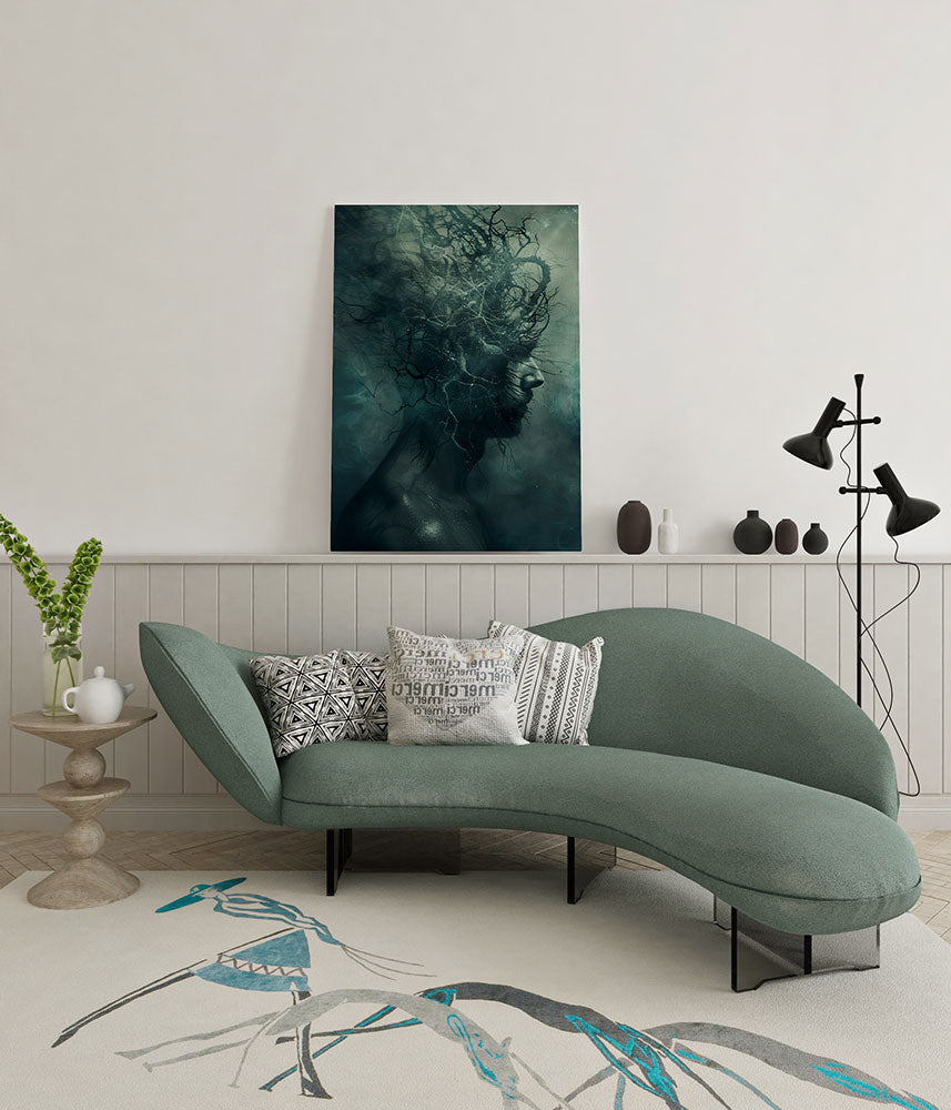 canvas schilderij dark psychology wachtruimte