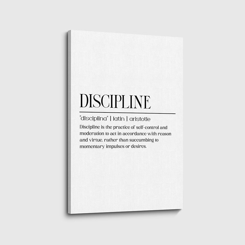 canvas schilderij discipline wit zwart