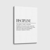 canvas schilderij discipline wit zwart