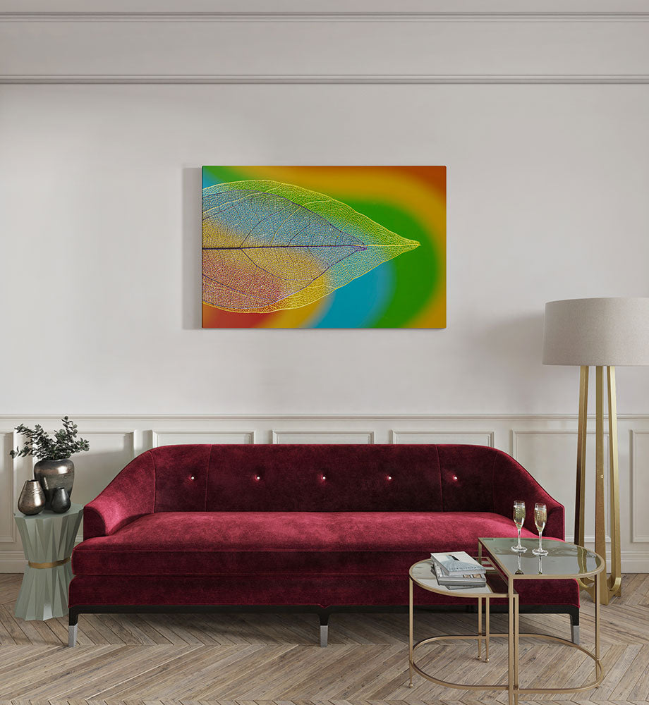 canvas schilderij doorzichtig blad kamer