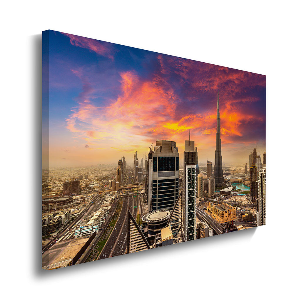 canvas schilderij dubai aerial
