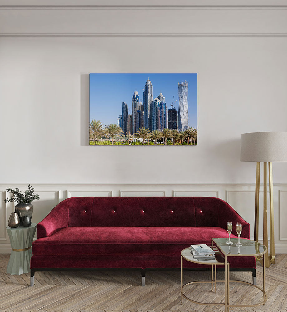 canvas schilderij dubai skyscrapers kamer