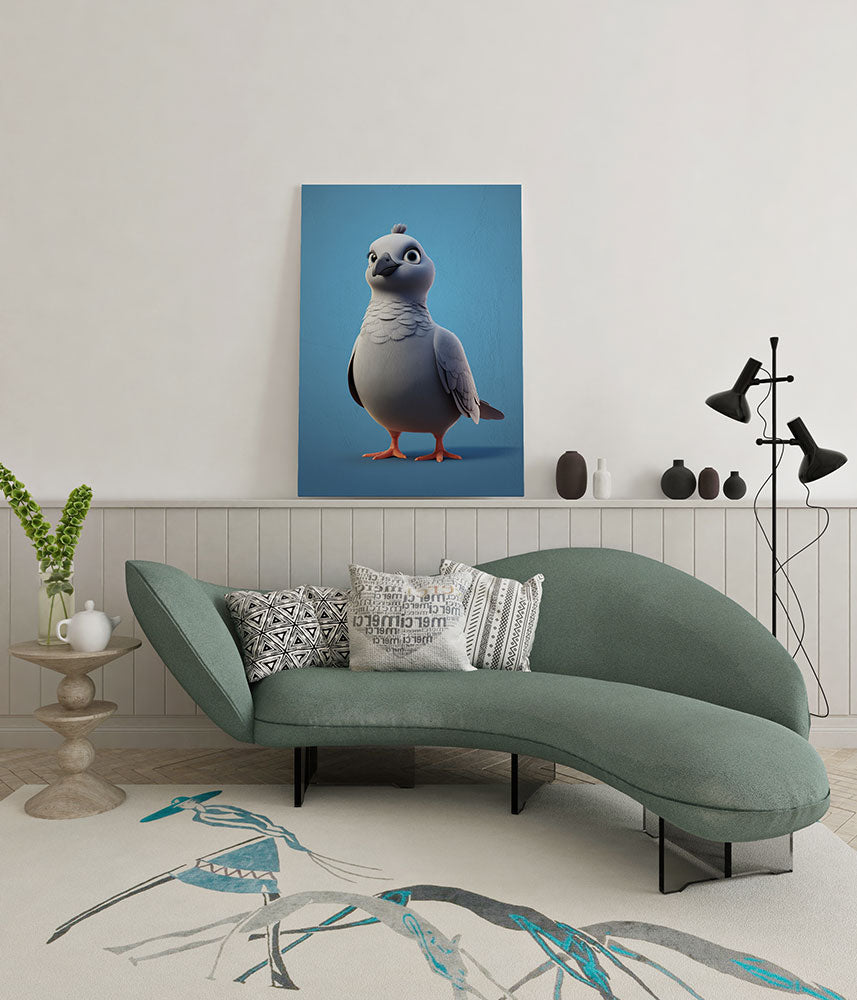 canvas schilderij duif 3d wachtruimte