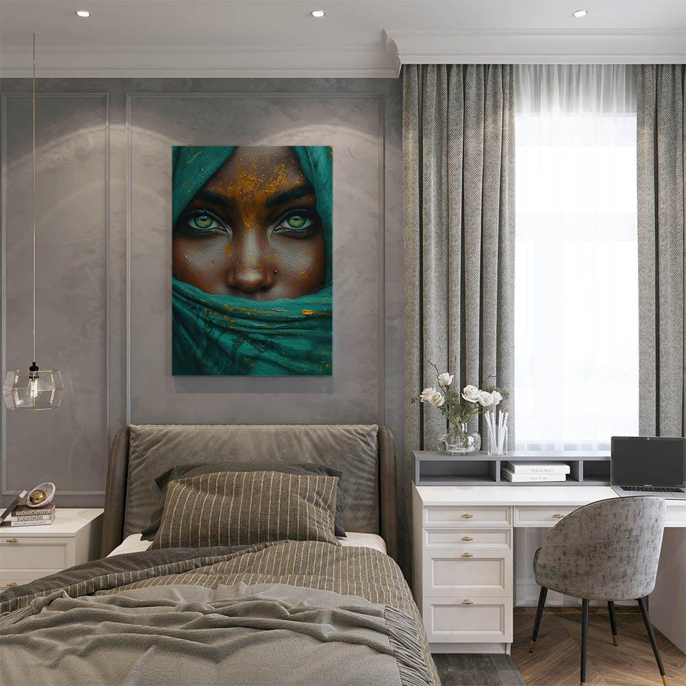 canvas schilderij emerald eyes slaapkamer