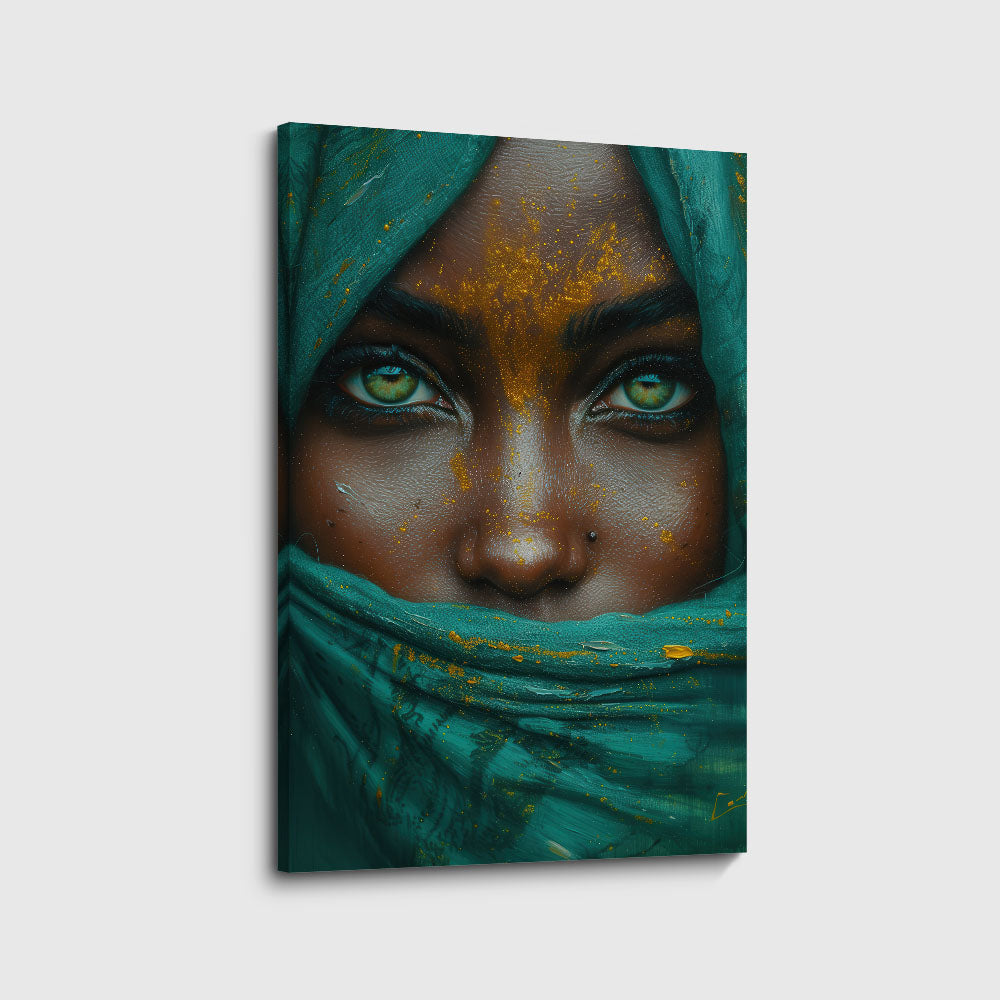 canvas schilderij emerald eyes voorkant