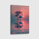 canvas schilderij flamingo weerspiegeling