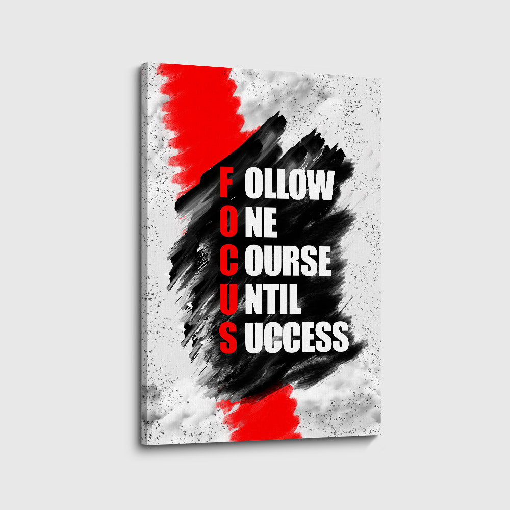canvas schilderij focus on succes voorkant