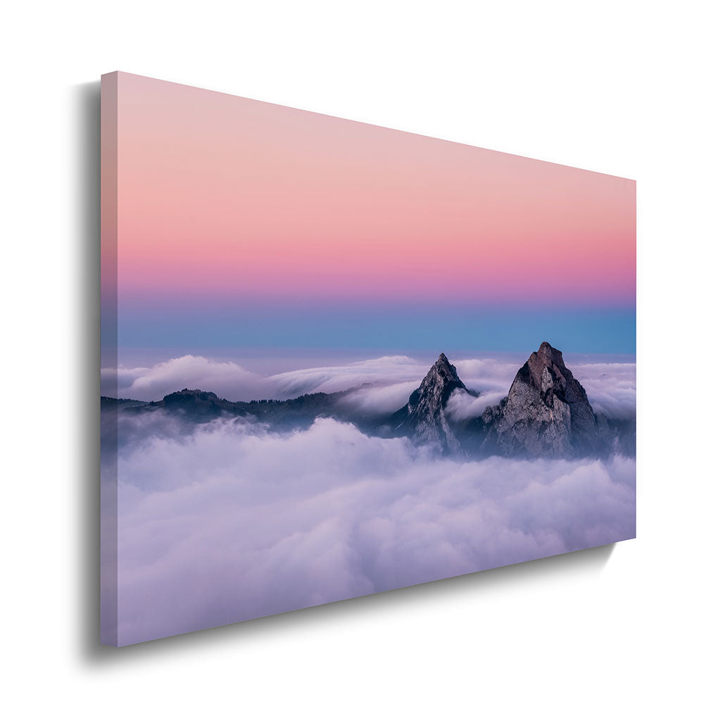 canvas schilderij fronalpstock zonsondergang