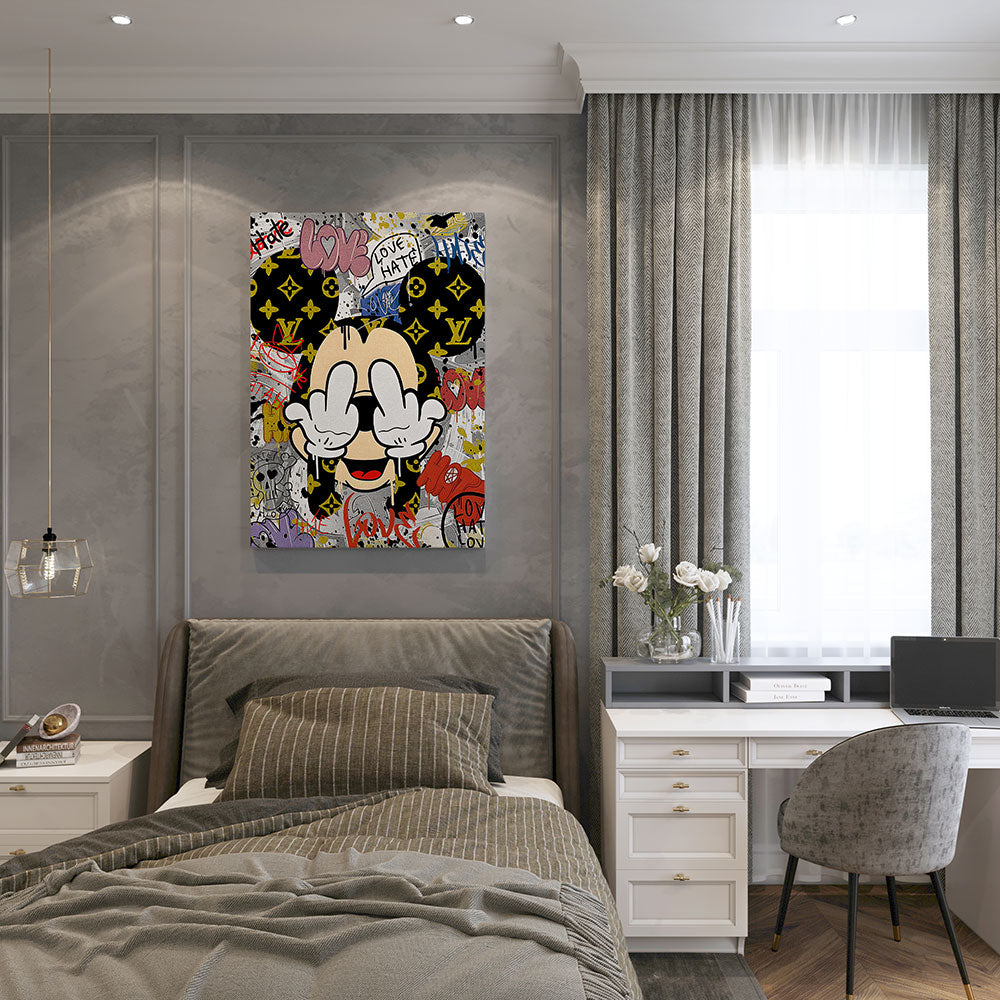 canvas schilderij fu mouse slaapkamer