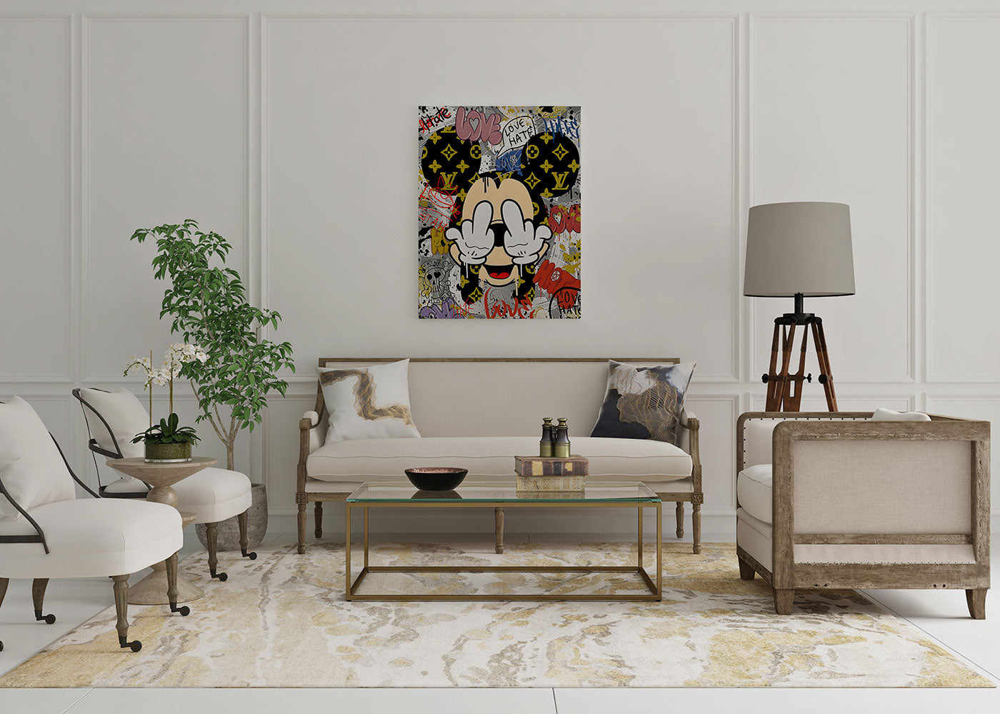 canvas schilderij fu mouse woonkamer