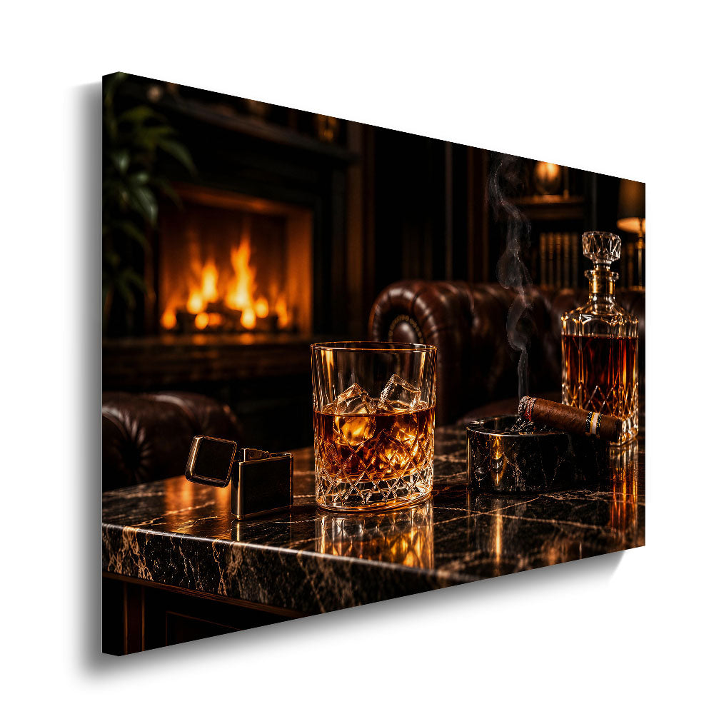 canvas schilderij gentleman night voorkant