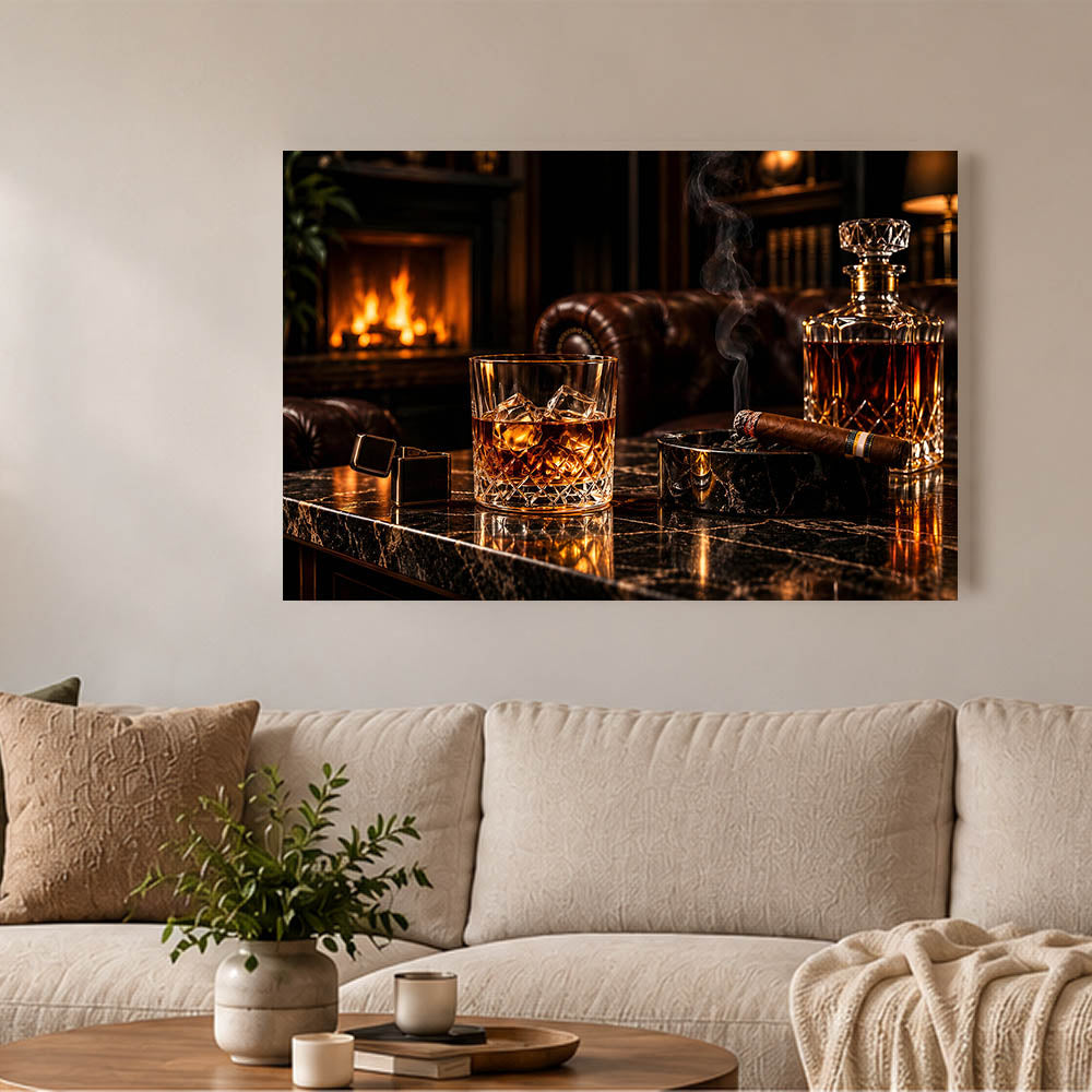 canvas schilderij gentleman night woonkamer