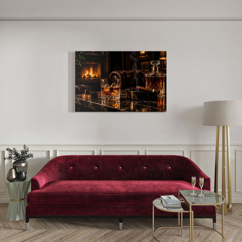 canvas schilderij gentleman night woonkamer
