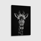 canvas schilderij giraffe zwart wit