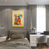canvas schilderij glazen gekleurde olifant slaapkamer