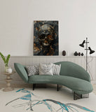 canvasn schilderij gold black skull wachtruimte