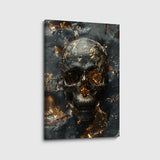 canvas schilderij gold black skull