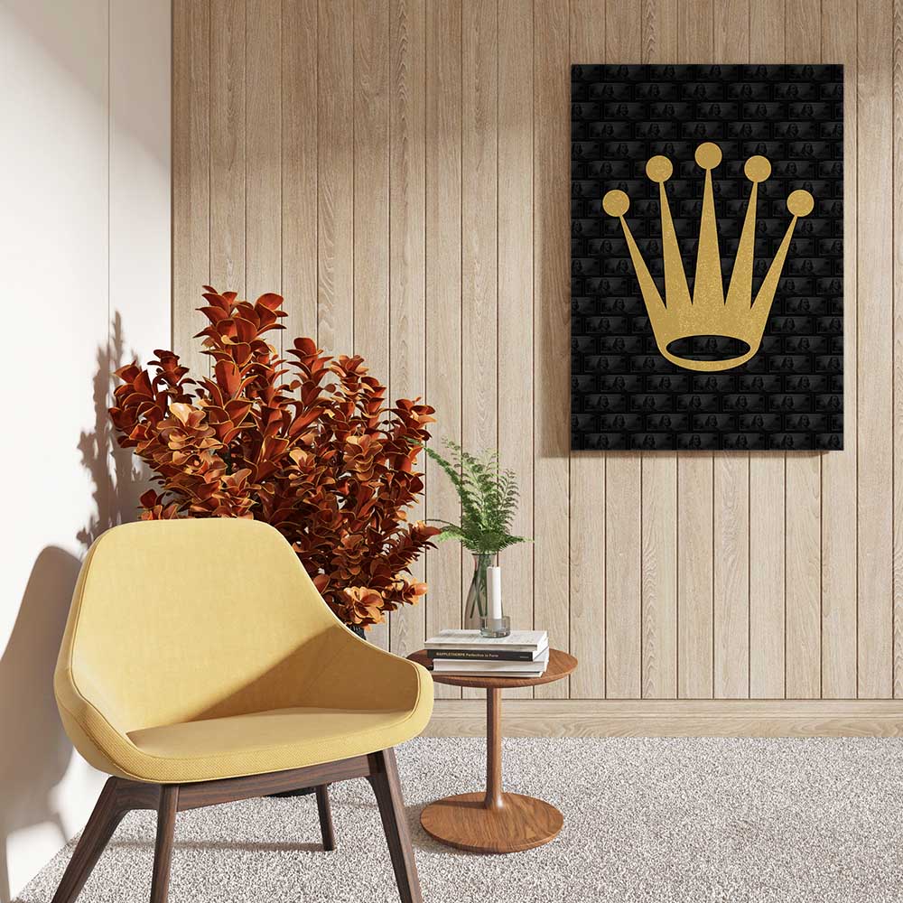 canvas schilderij golden crown zijkant