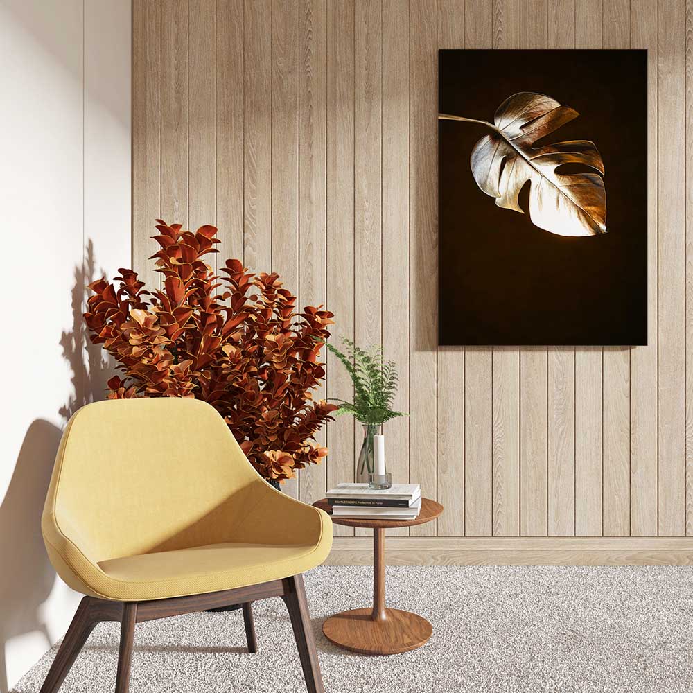 canvas schilderij golden leave zijkant