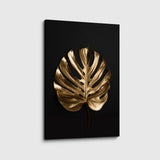 canvas schilderij golden monstera voorkant