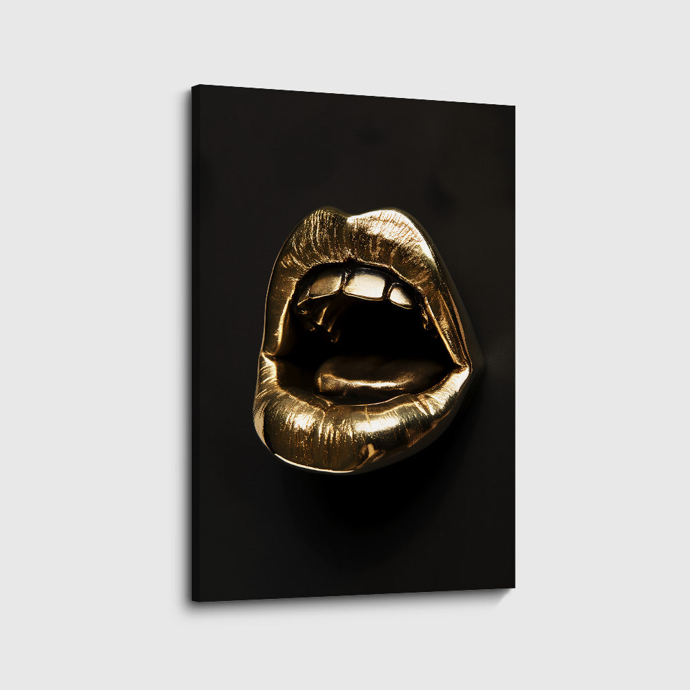 canvas schilderij golden mouth voorkant