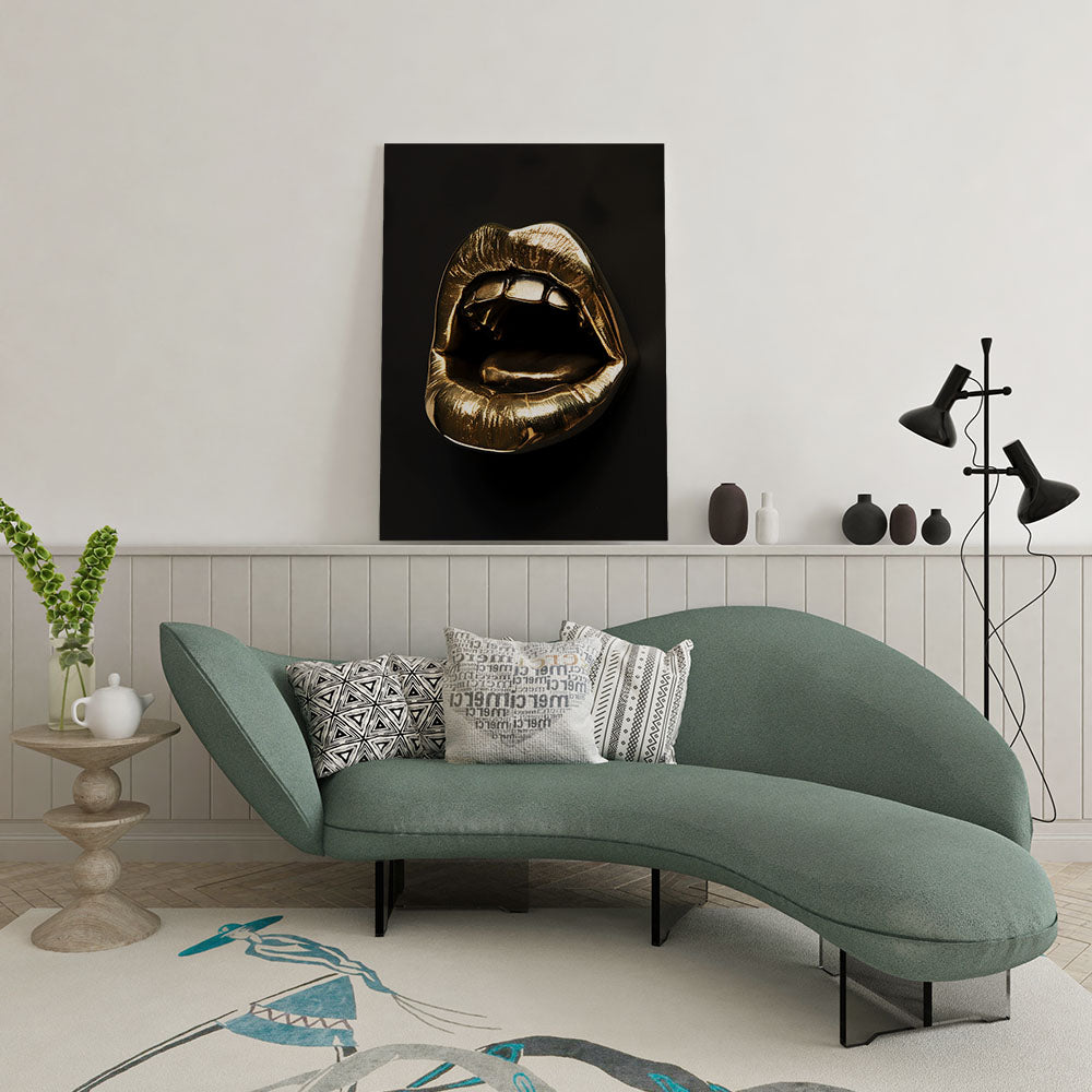 canvas schilderij golden mouth wachtruimte 1