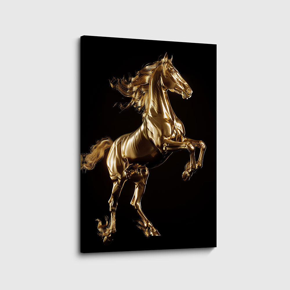 canvas schilderij gouden hengst