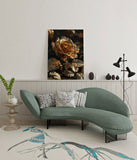 canvas schilderij gouden roos wachtruimte