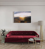 canvas schilderij hand naar zonsondergang kamer