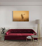 canvas schilderij hert bij zonsondergang kamer
