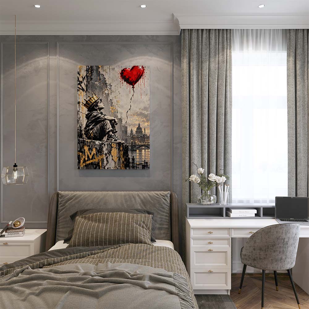 canvas schilderij jonge koning slaapkamer