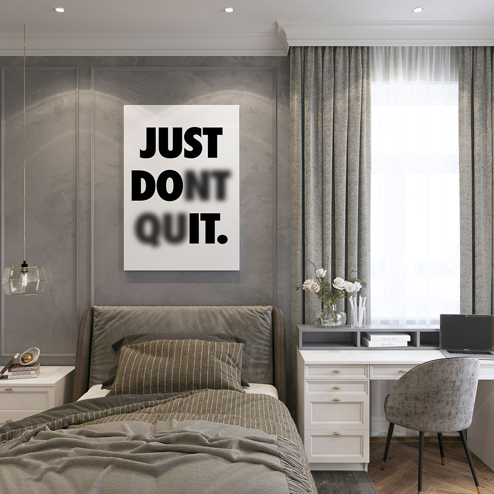 canvas schilderij just dont quit slaapkamer