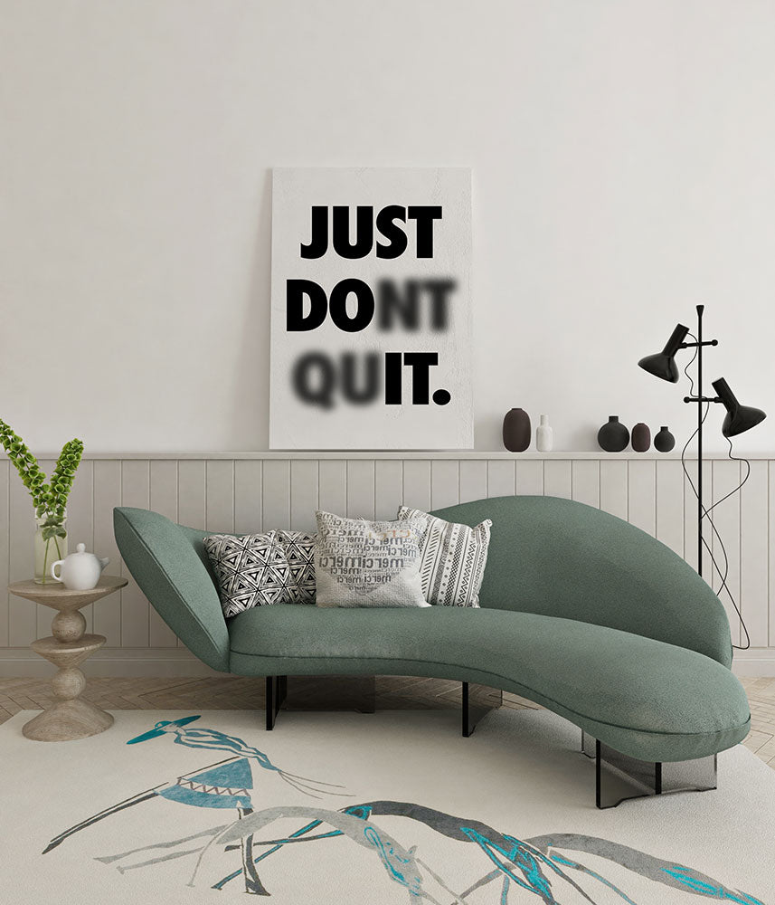 canvas schilderij just dont quit wachtruimte
