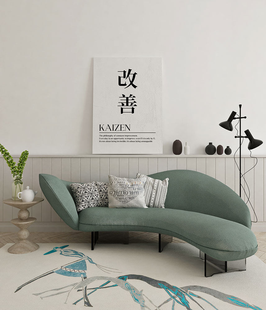 canvas schilderij kaizen wit zwart wachtruimte