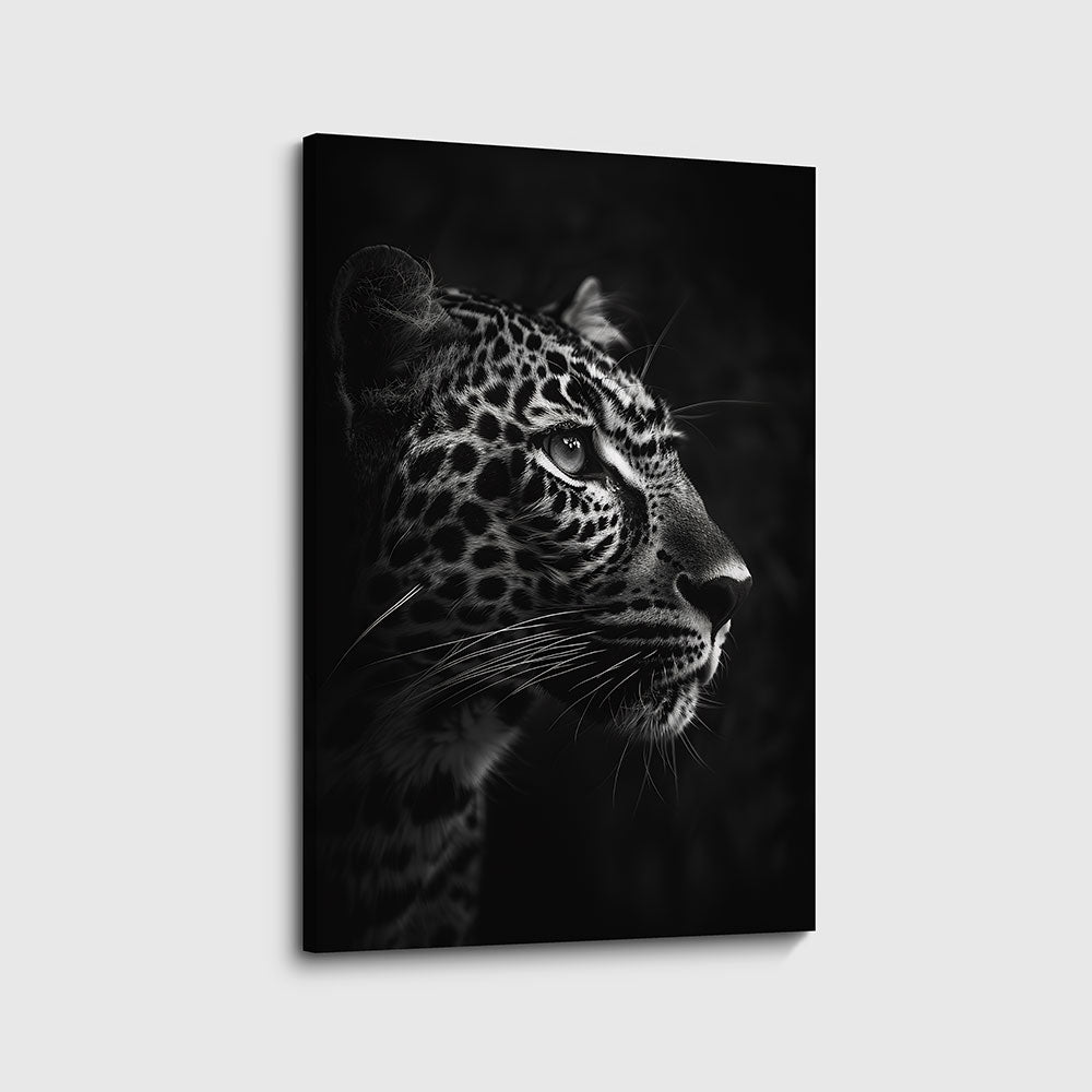 canvas schilderij kijkende luipaard