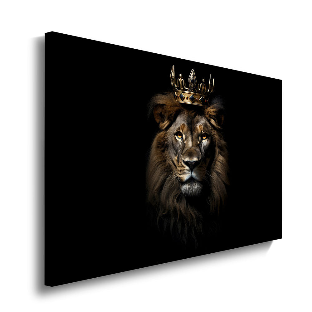 canvas schilderij koning leeuw